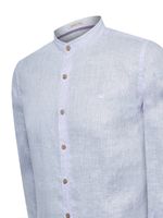 Camisa Lino Orgánico Hombre Linenmao Celeste Rockford