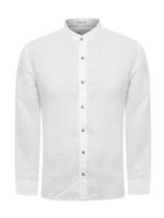 Camisa Lino Orgánico Hombre Linenmao Blanco Rockford