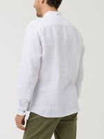 Camisa Lino Orgánico Hombre Linenmao Blanco Rockford