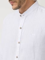 Camisa Lino Orgánico Hombre Linenmao Blanco Rockford