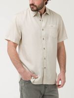 Camisa Tencel Hombre Beige Rockford