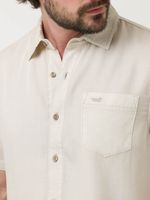 Camisa Tencel Hombre Beige Rockford