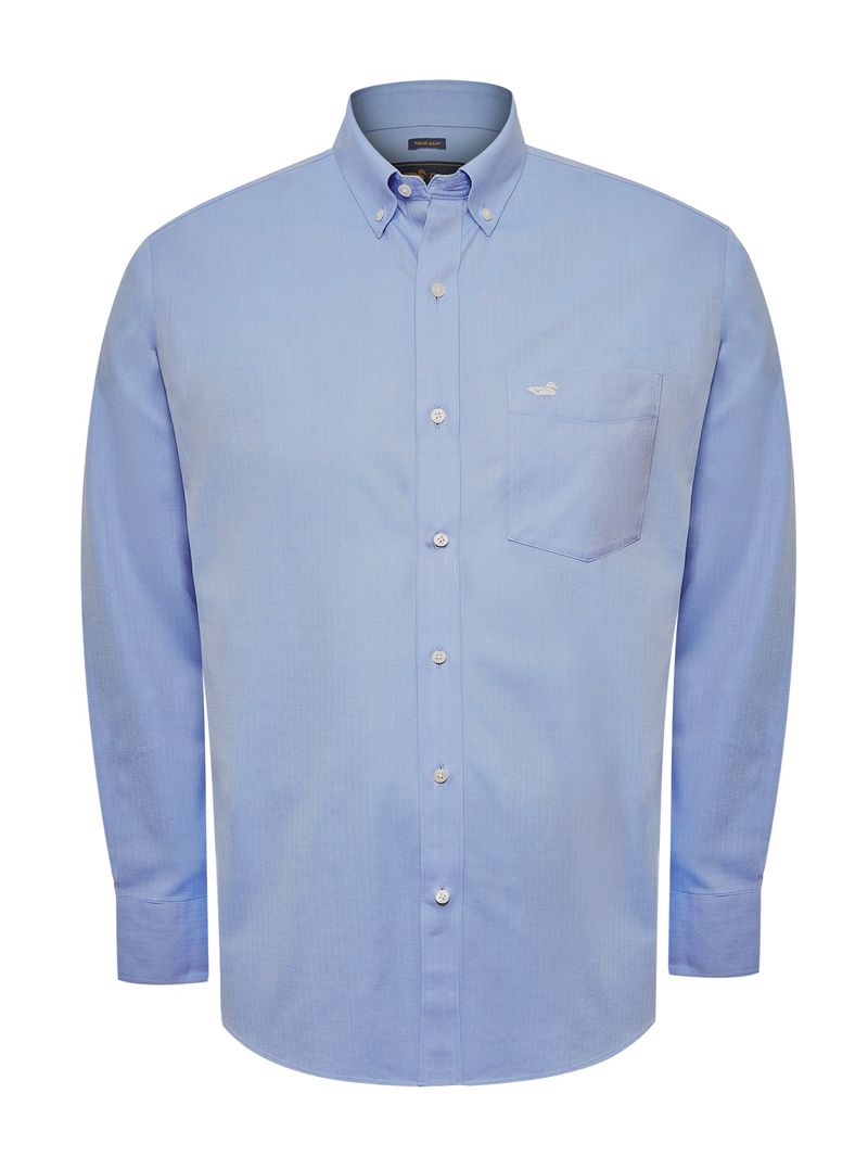 Camisa-Libre-De-Arrugas-Hombre-Wor-Cuello-Button-Down-Azul-Rockford