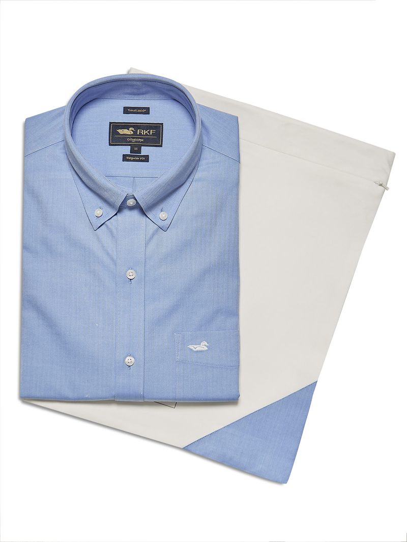 Camisa-Libre-De-Arrugas-Hombre-Wor-Cuello-Button-Down-Azul-Rockford