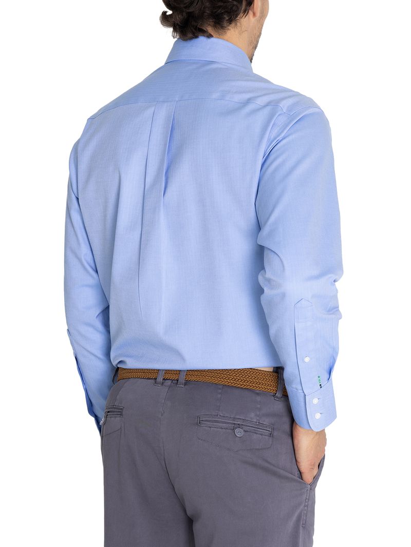 Camisa-Libre-De-Arrugas-Hombre-Wor-Cuello-Button-Down-Azul-Rockford