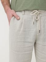 Pantalón Lino Orgánico Hombre Capri Café Rockford