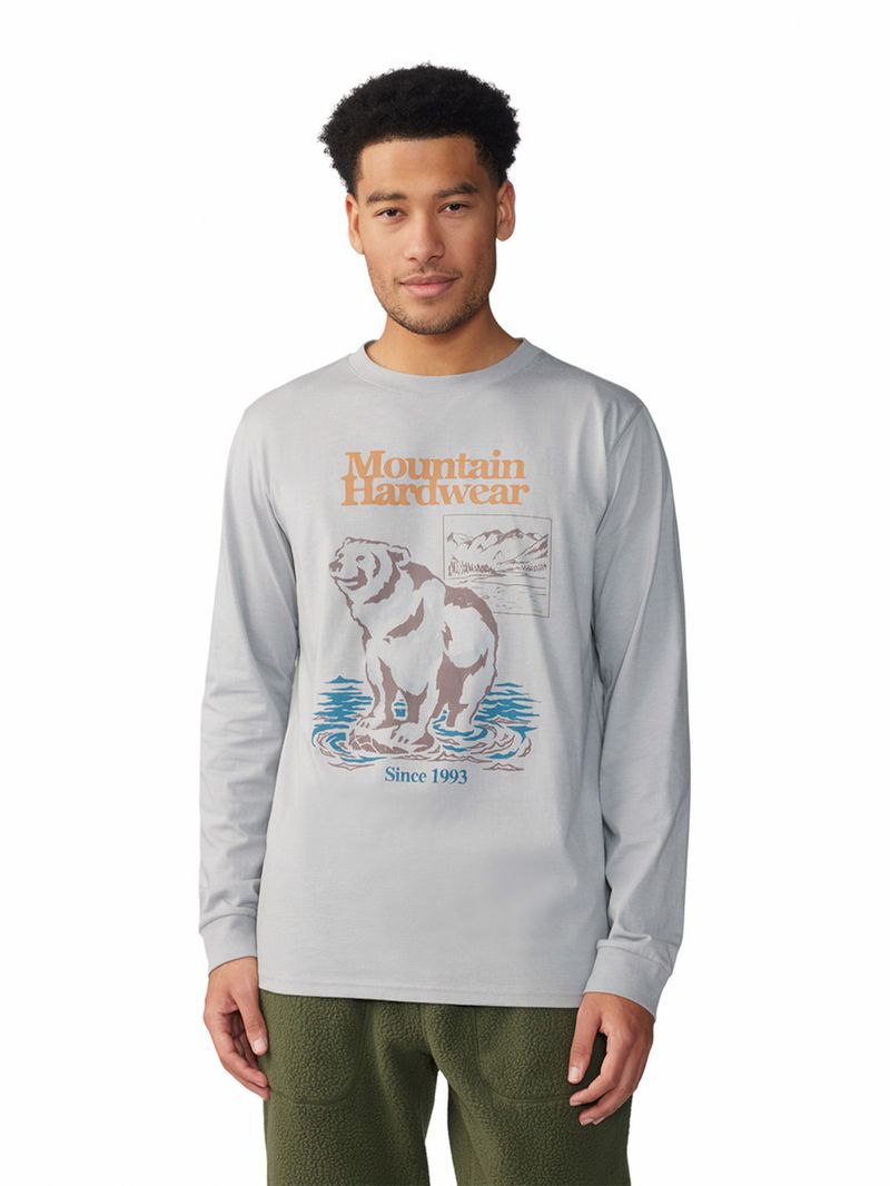 Polera Manga Larga Hombre River Bear¿ Gris Mountain Hardwear