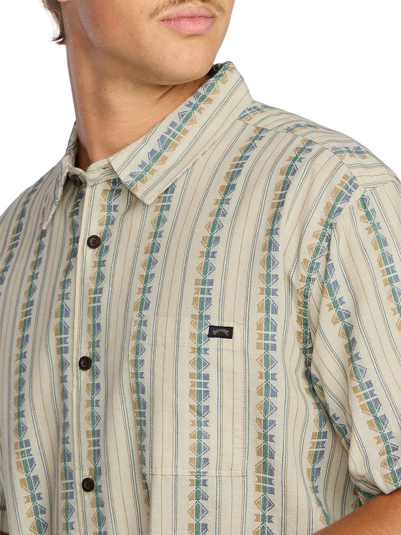 Camisa m/c Hombre Sundays jacquard Beige Billabong