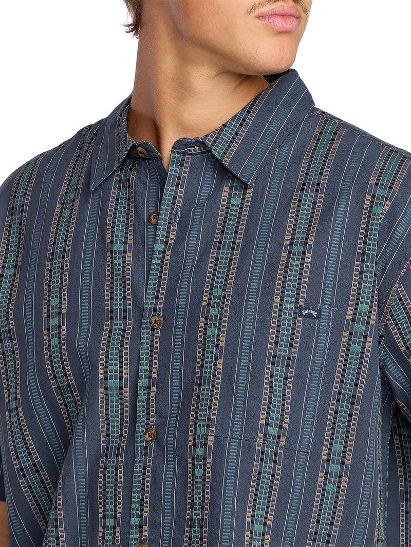 Camisa m/c Hombre Sundays jacquard Azul Billabong
