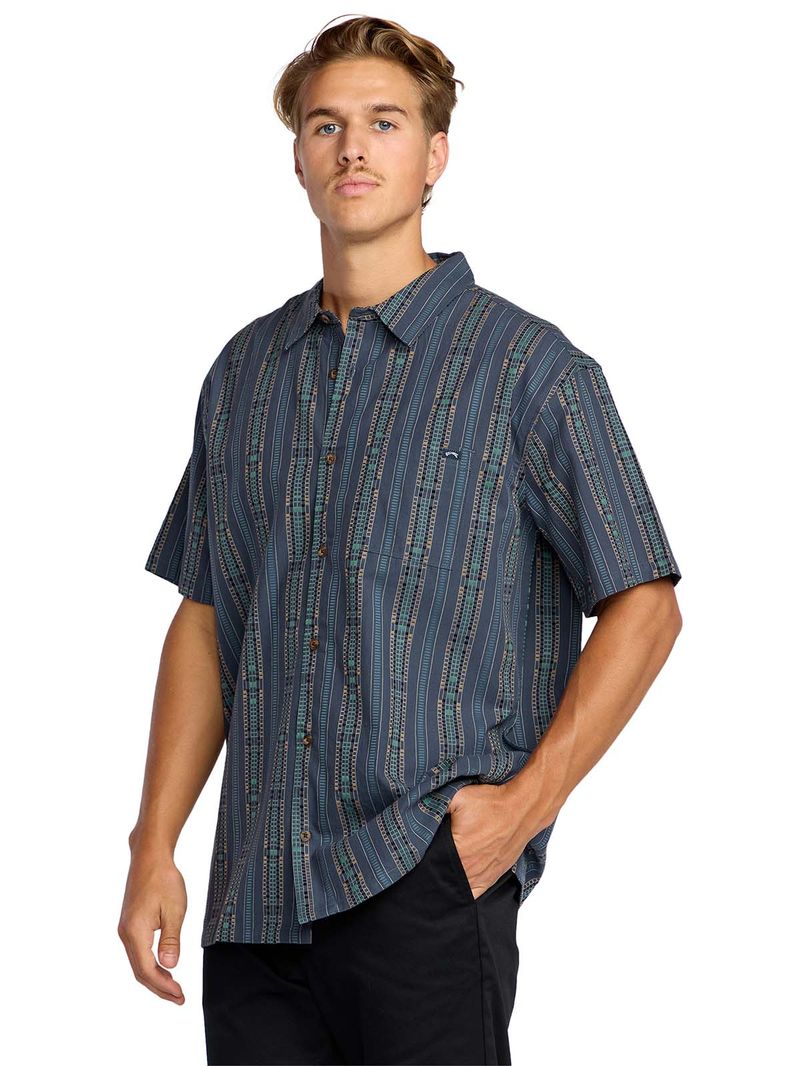 Camisa m/c Hombre Sundays jacquard Azul Billabong