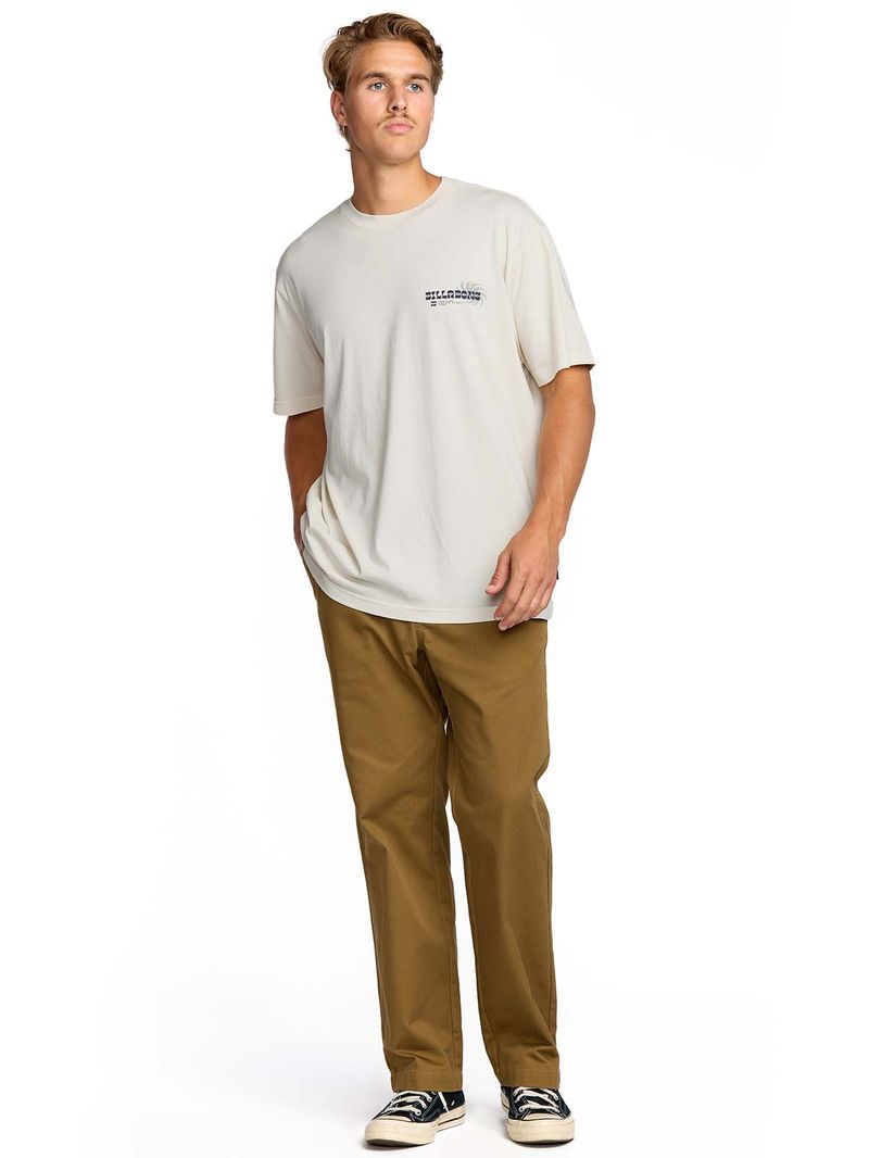 Polera m/c Hombre Single fin premium Blanco Billabong