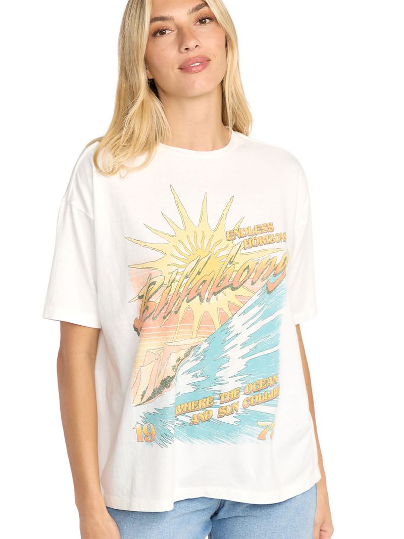 Polera m/c Mujer Where suns collide Blanco Billabong