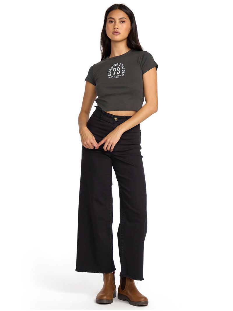 Polera m/c Mujer Walking slow Negro Billabong