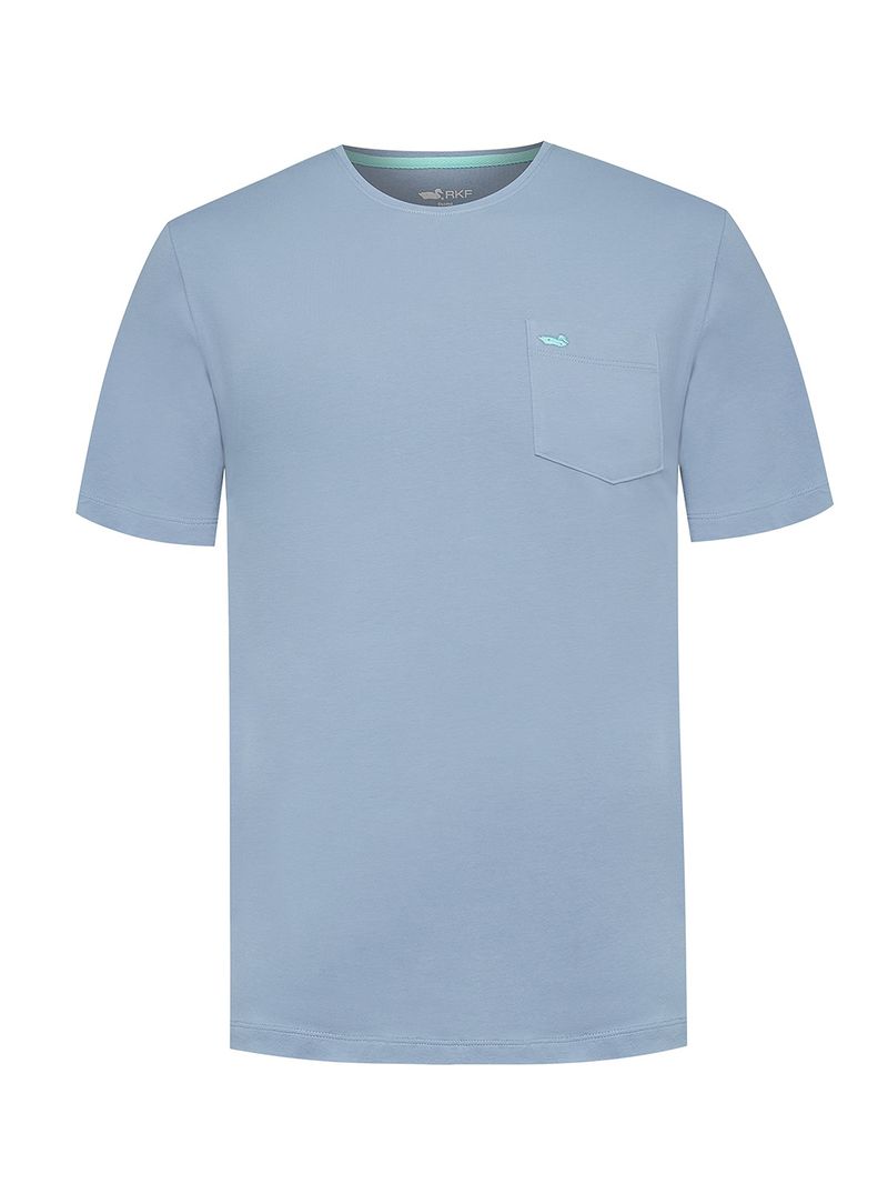 Polera Algodón Orgánico Hombre Basicpoc Azul Rockford