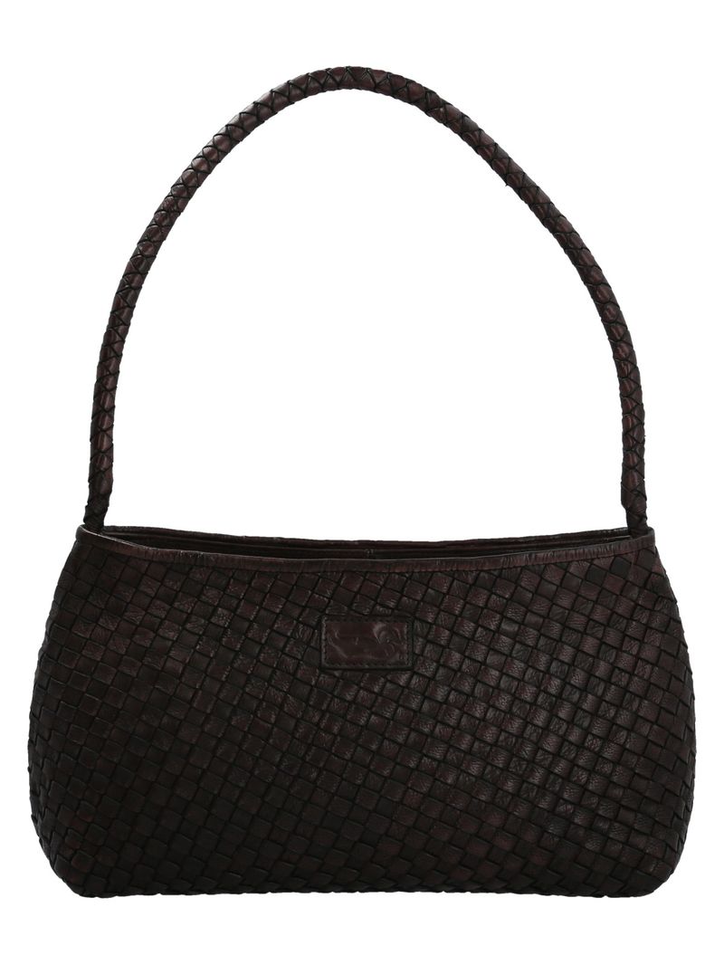 Cartera Cuero Mujer Ws Woven Bag Café Rockford
