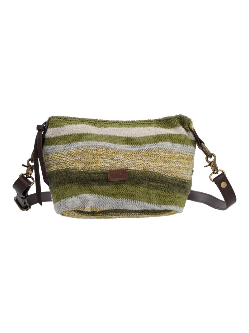 Cartera Algodon Organico Mujer Crochet Samba Cross Verde Rockford