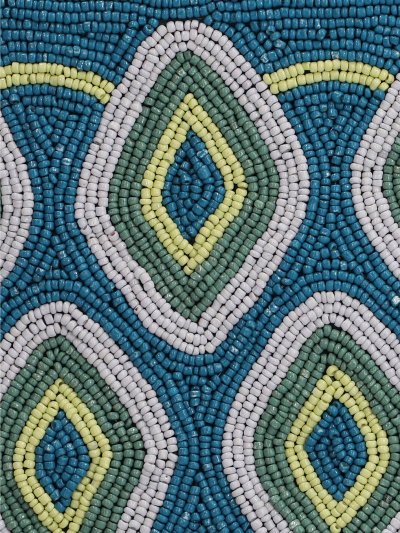 Cartera Algodon Organico Mujer Beaded Flap Bag Multicolor Rockford