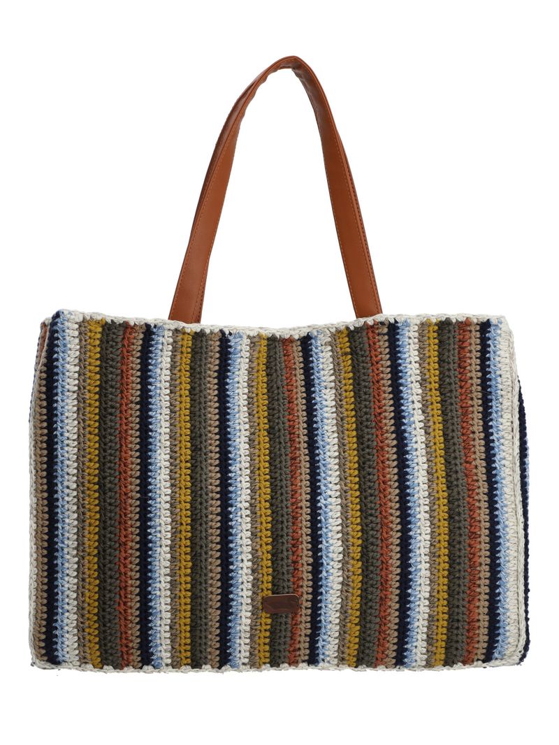 Cartera Algodon Organico Mujer Crochet Mar Tote Multicolor Rockford
