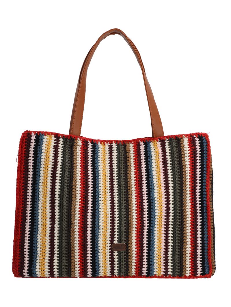 Cartera Algodon Organico Mujer Crochet Mar Tote Multicolor Rockford