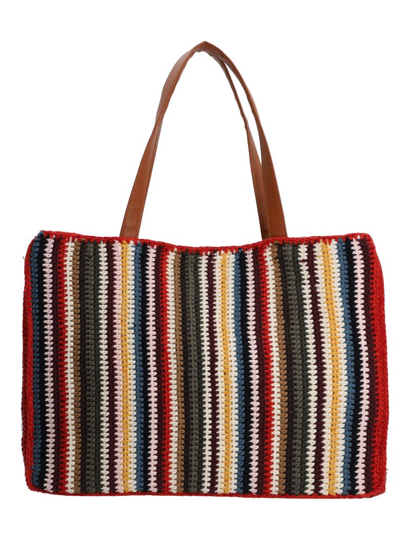 Cartera Algodon Organico Mujer Crochet Mar Tote Multicolor Rockford