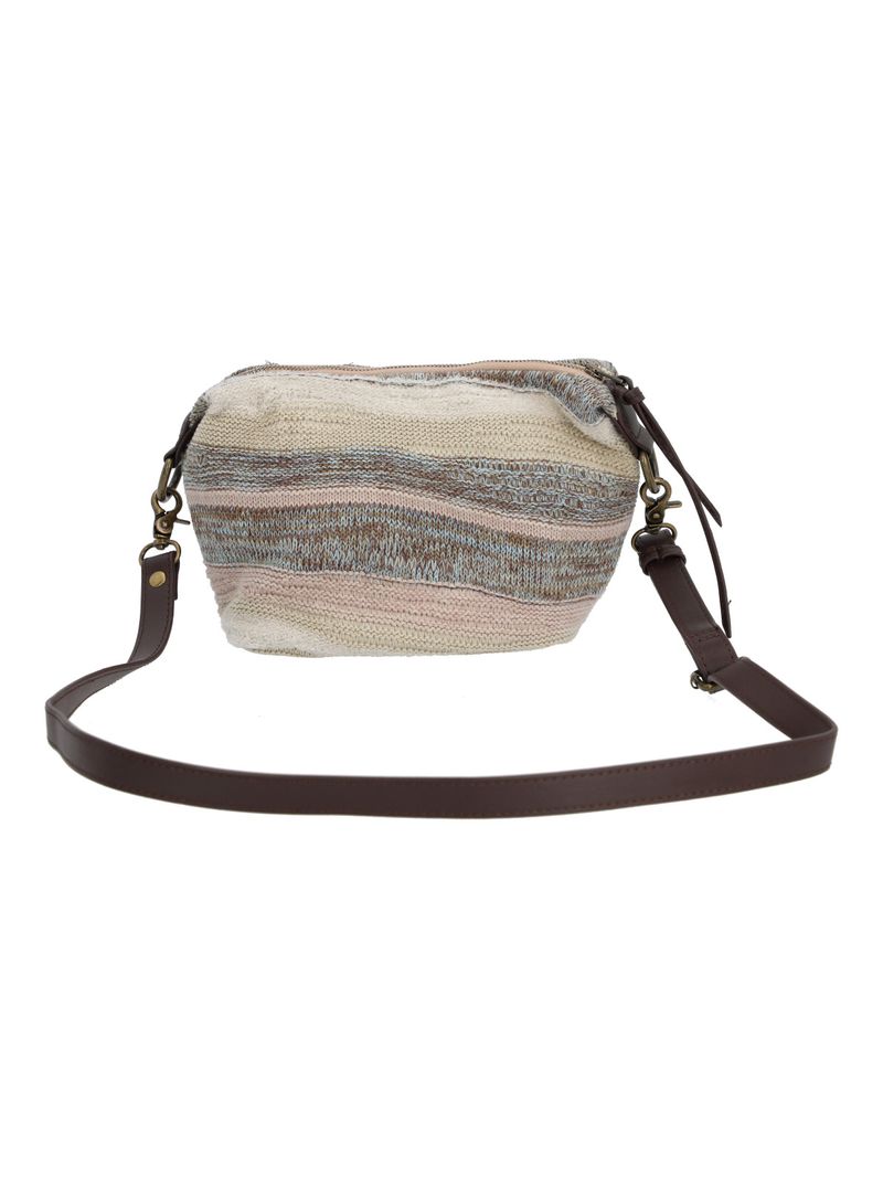 Cartera Algodon Organico Mujer Crochet Samba Cross Beige Rockford