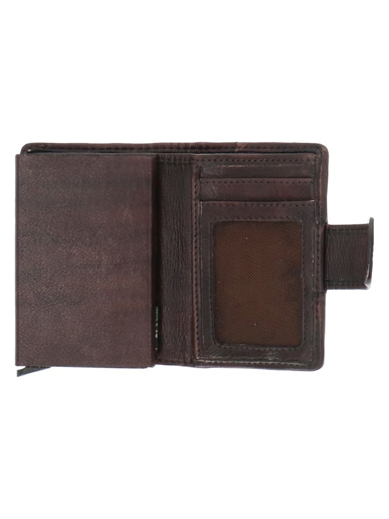 Billetera Cuero Mujer Ws Braid Multicards Café Rockford