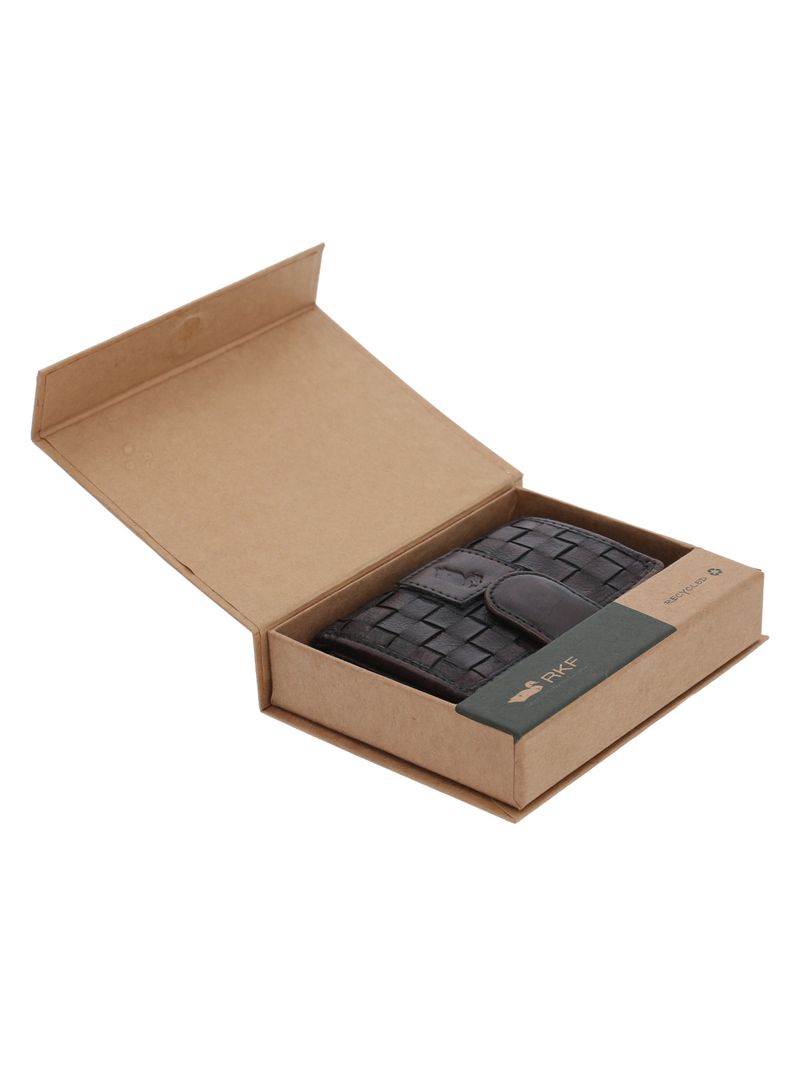 Billetera Cuero Mujer Ws Braid Multicards Café Rockford