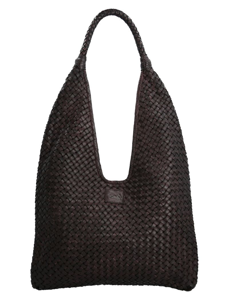 Cartera Cuero Mujer Ws Woven Hobo Café Rockford
