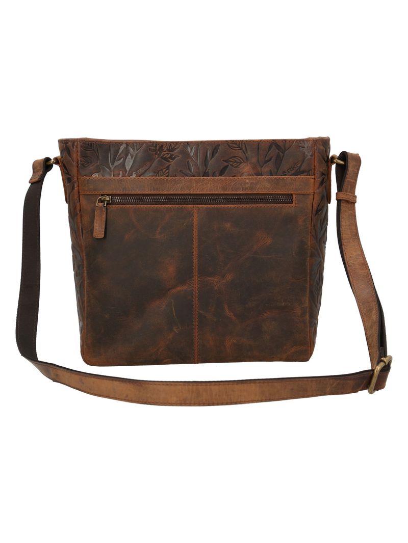 Cartera Cuero Mujer Oh Roses Cross Café Rockford