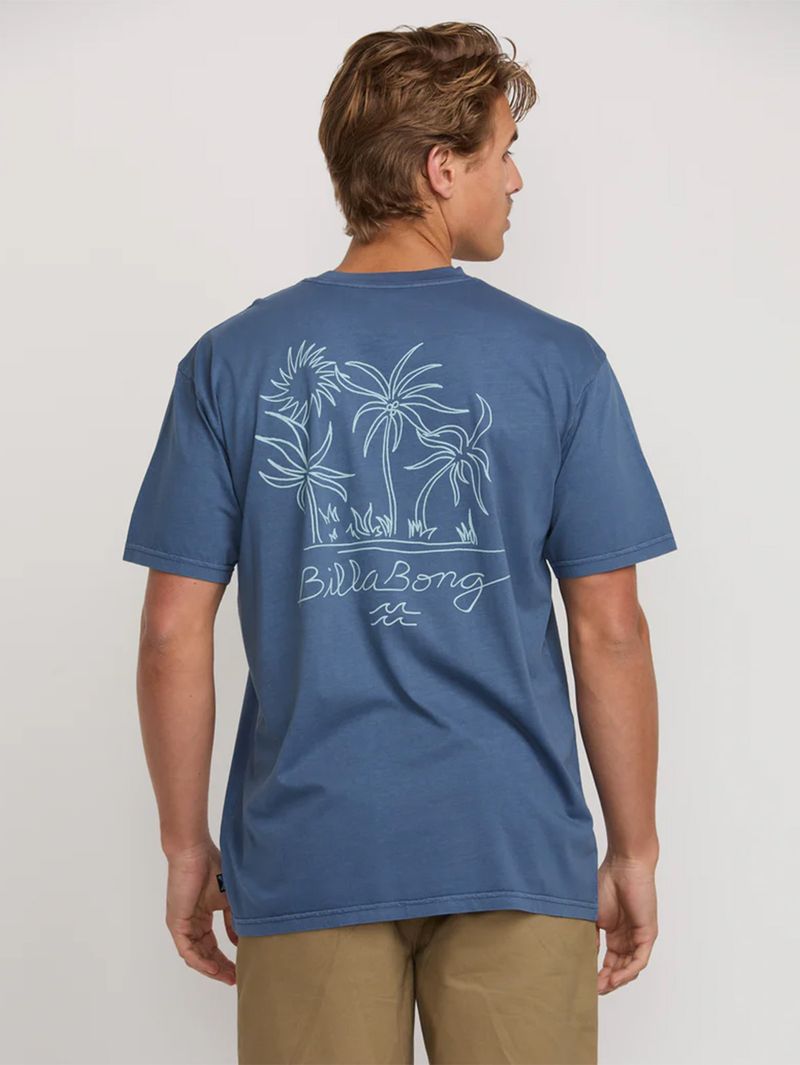 Polera Manga Corta Hombre Palms In The Sun Azul Billabong
