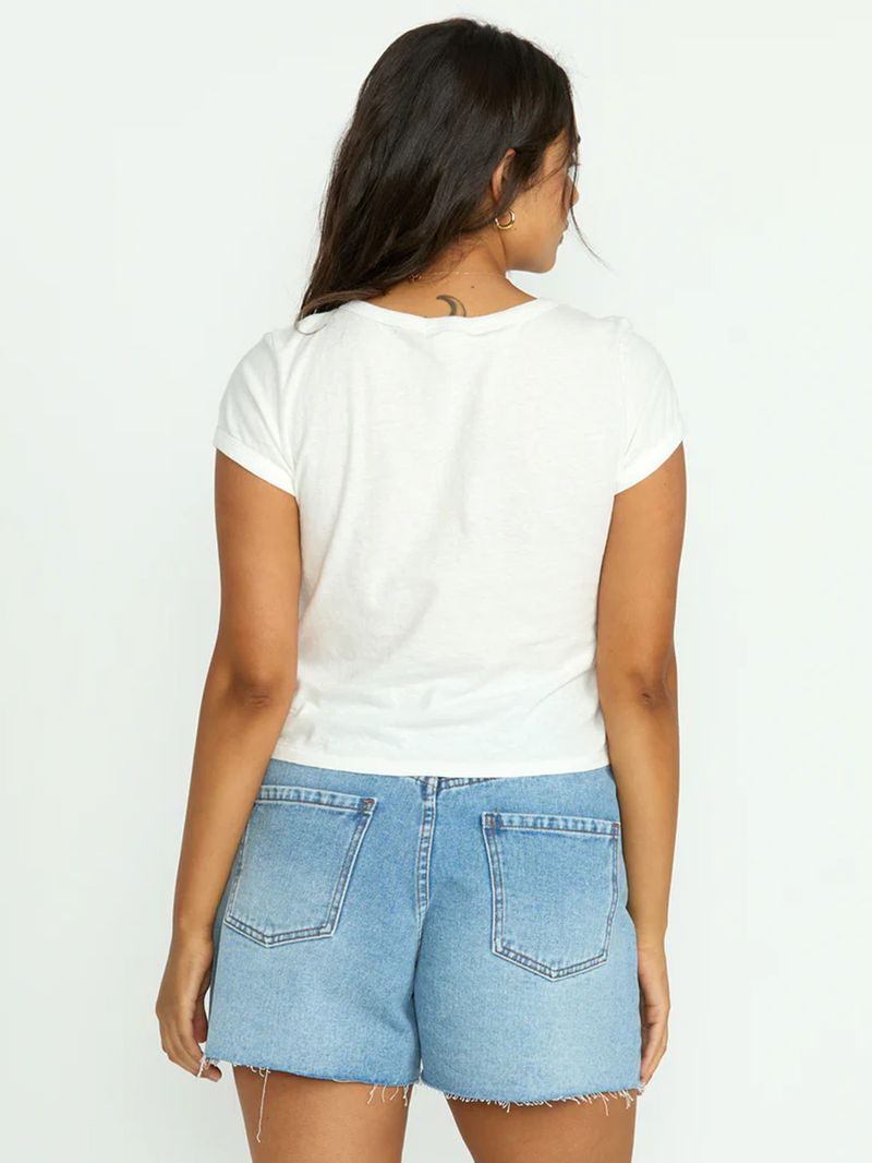 Polera Manga Corta Mujer Daily Blanca Billabong