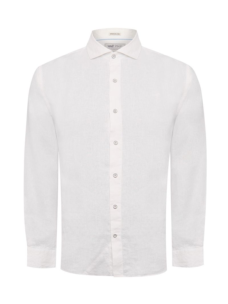 Camisa-Lino-Organico-Hombre-Linen-Blanco-Rockford