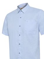 Camisa Lino Orgánico Hombre Linenshort Azul Rockford