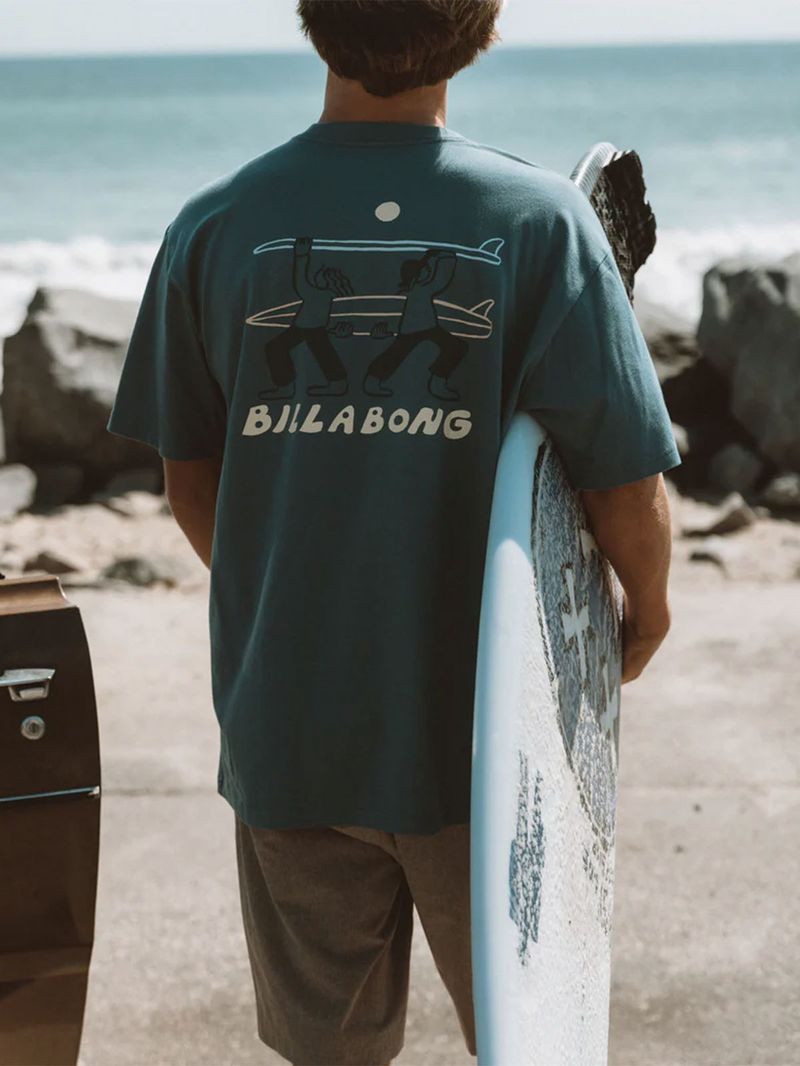 Polera Manga Corta Hombre Split The Peak Regular SS Celeste Billabong