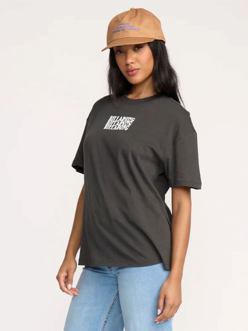 Polera Manga Corta Mujer In The Beyond SS Negro Billabong