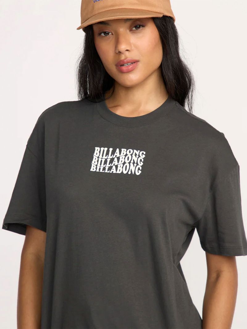 Polera Manga Corta Mujer In The Beyond SS Negro Billabong