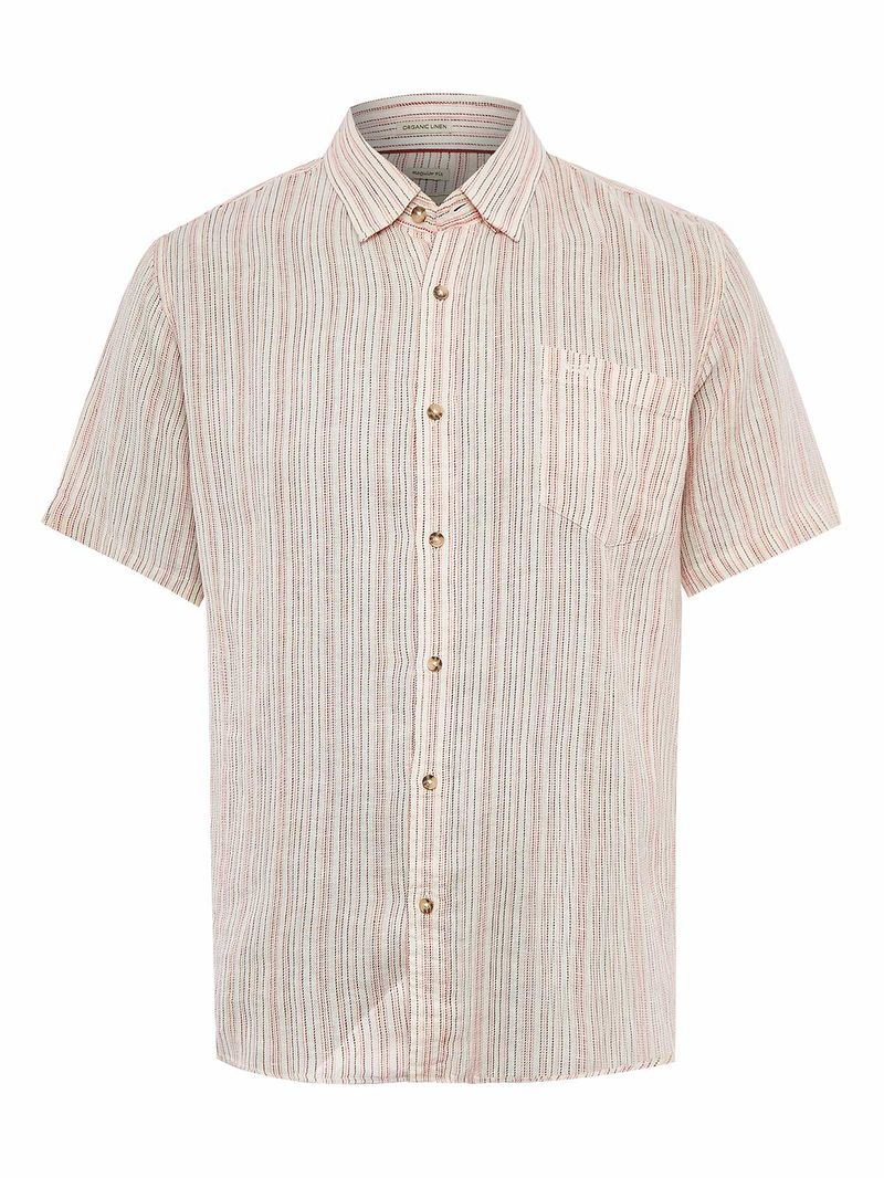 Camisa Lino Orgánico Hombre Brisa Rojo Rockford