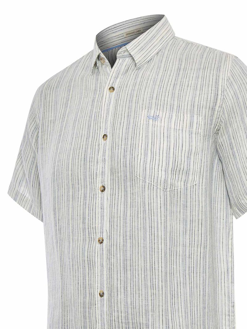 Camisa Lino Orgánico Hombre Brisa Azul Rockford