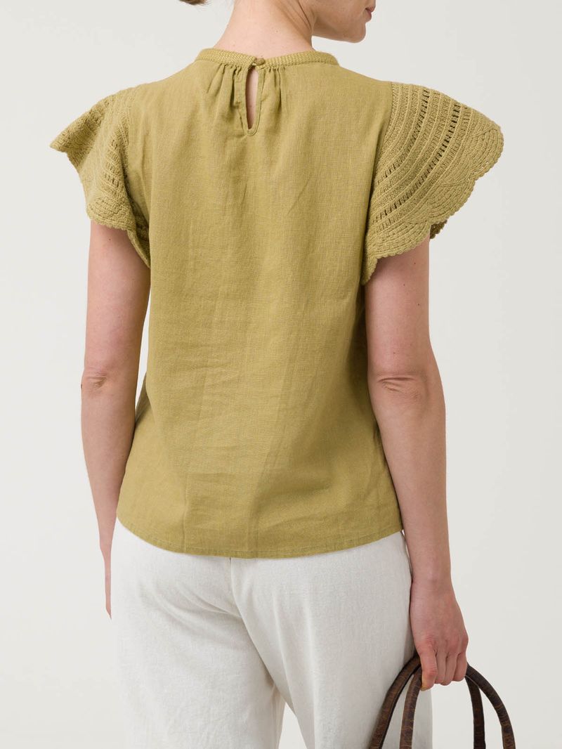 Blusa Algodón Orgánico Mujer Filka Verde Rockford