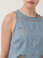 Blusa Lino Orgánico Mujer Cleep Gris Rockford