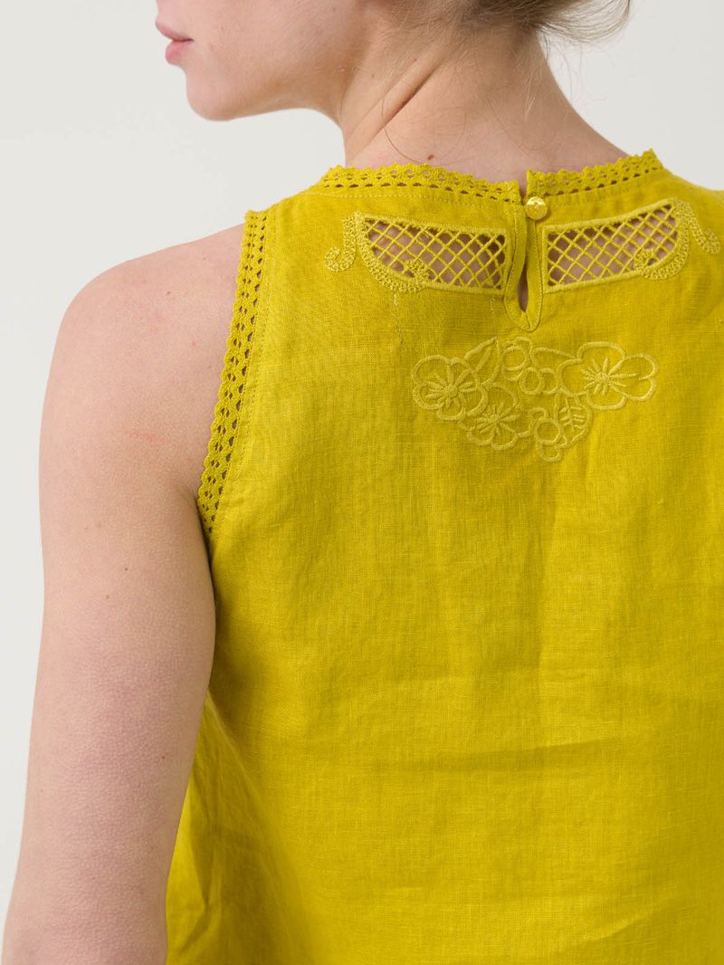 Blusa Lino Orgánico Mujer Cleep Amarillo Rockford