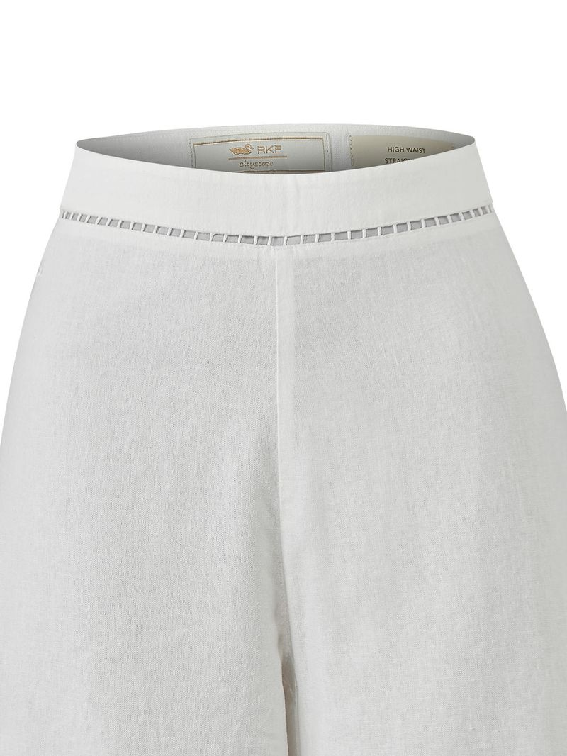 Pantalón Lino Orgánico Mujer Mekong Blanco Rockford