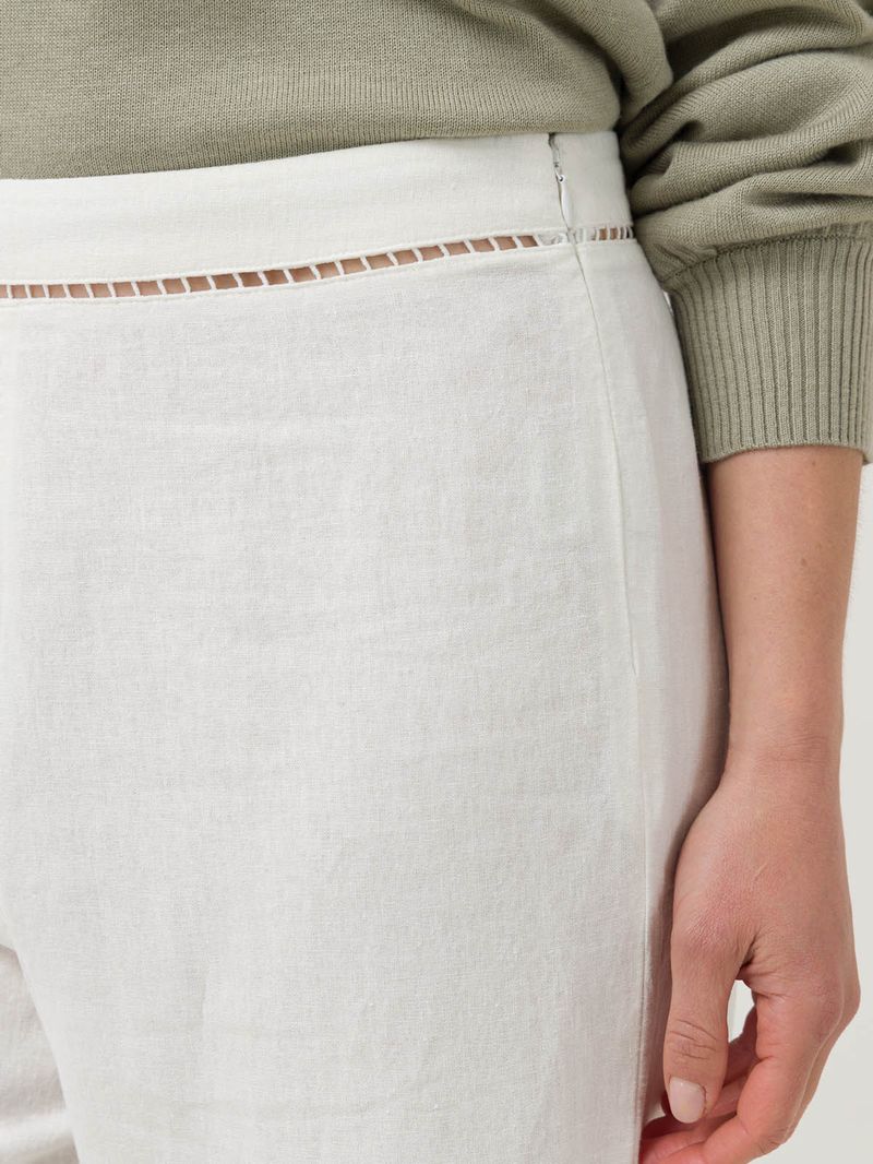 Pantalón Lino Orgánico Mujer Mekong Blanco Rockford