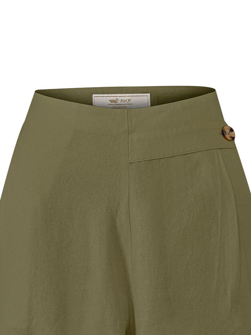 Pantalón Lino Orgánico Mujer Danubio Verde Rockford