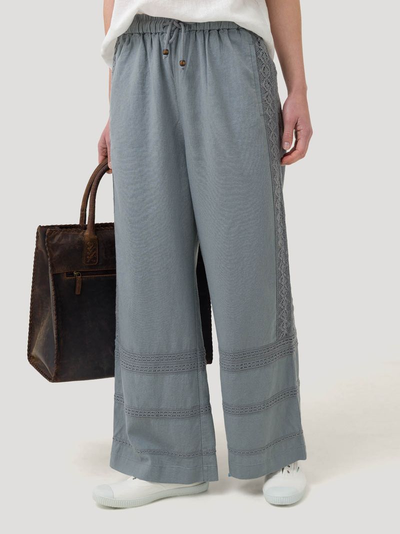 Pantalón Lino Orgánico Mujer Fuji Gris Rockford