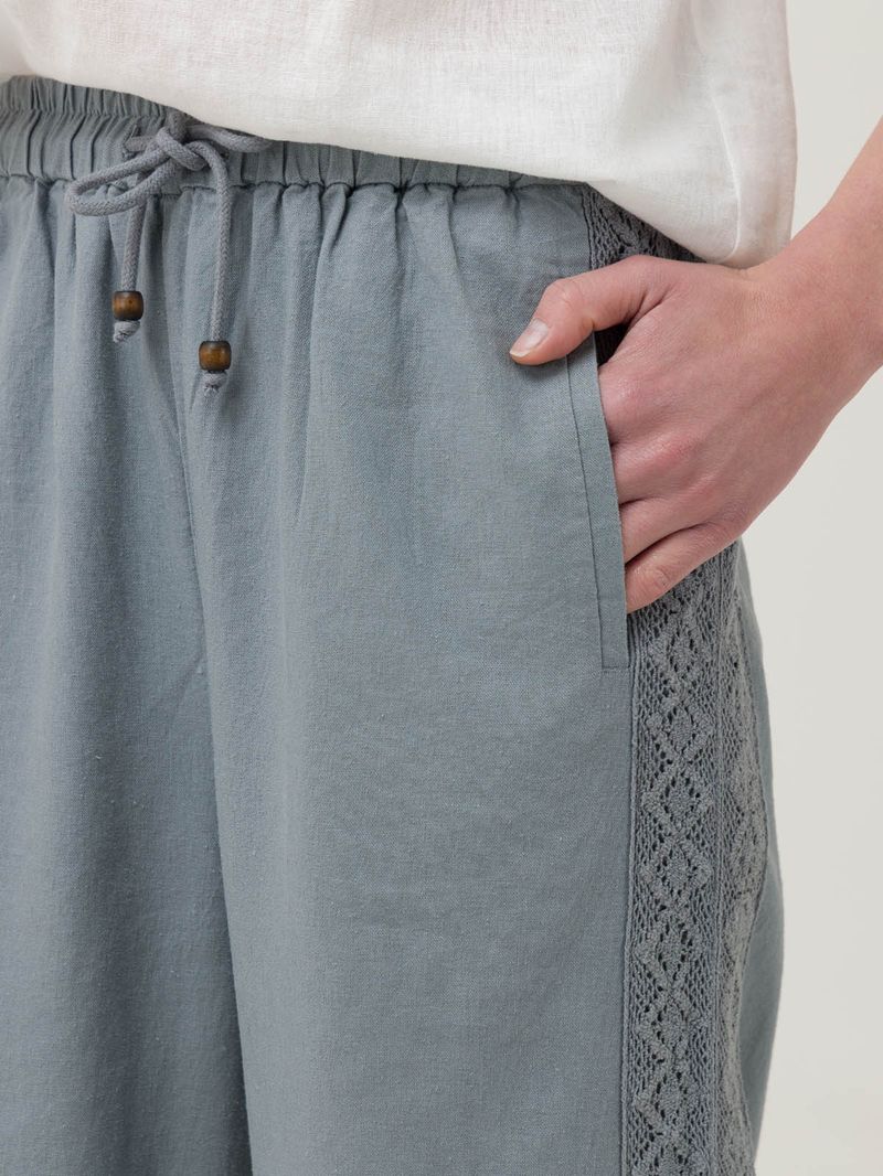 Pantalón Lino Orgánico Mujer Fuji Gris Rockford