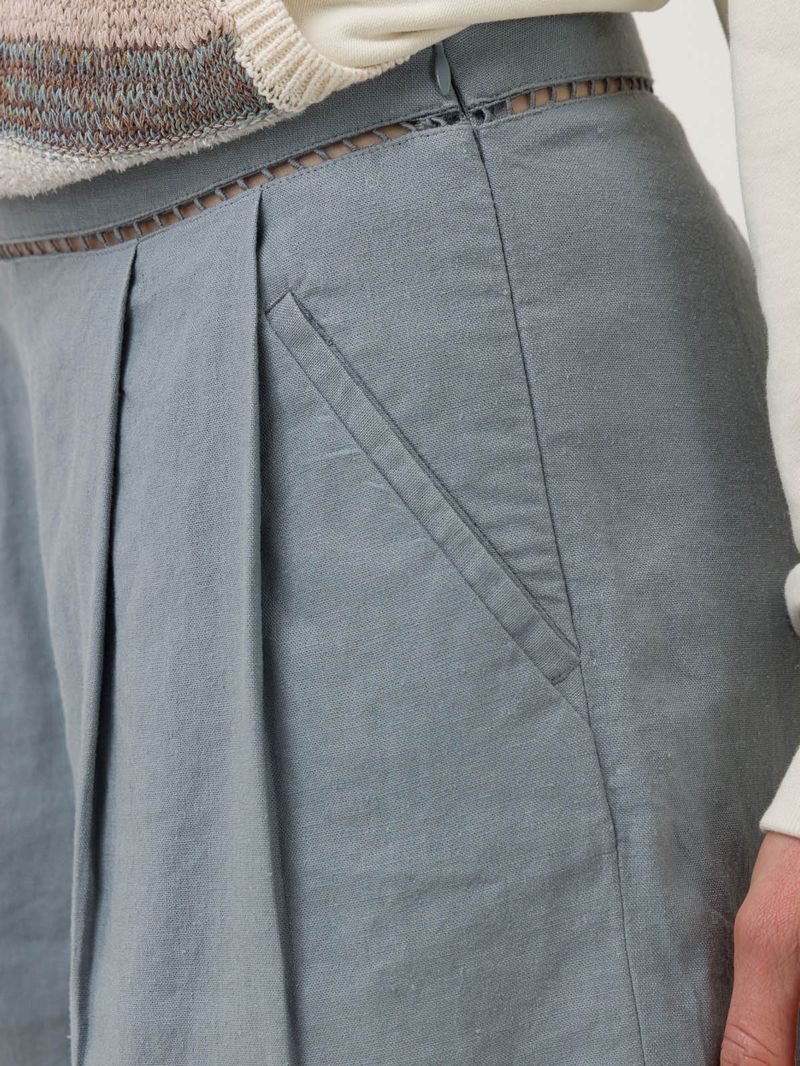 Short Lino Orgánico Mujer Andes Gris Rockford