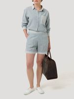 Short Lino Orgánico Mujer Huron Celeste Rockford