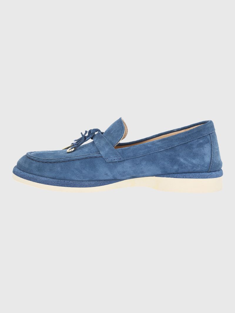 Mocasin Mujer Cuero Margott Azul