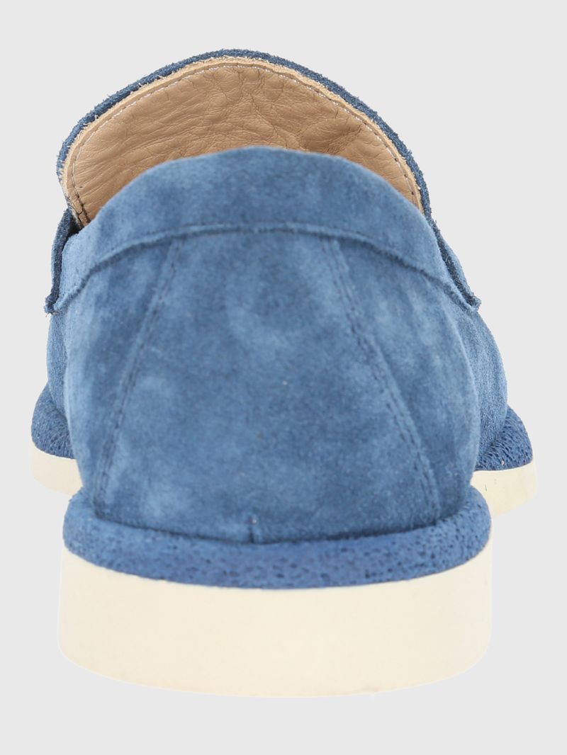 Mocasin Mujer Cuero Margott Azul